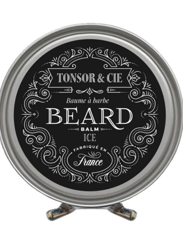Tonsor & Cie - Balsamo per Barba Ice 50 ml - Trattamento Barba Idratante e Disciplinante - Burro di Karité, Cera d'Api e Vitamina E - Profumo Menta Ghiacciata e Cedro - Naturale - Formulato e Prodotto in Francia per la vendita all'ingrosso da parte di Tonsor & Cie.