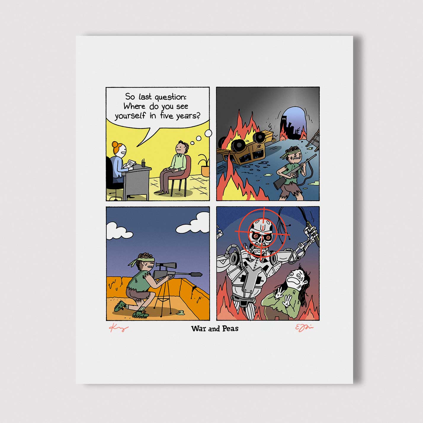 War and Peas - Wholesale Art Print - Five Year Plan Signed Print1