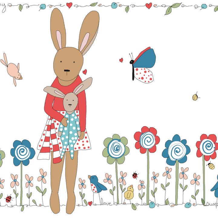 Tarjeta de felicitación «Welcome baby bunny» para venta al por mayor de Elle Bee Art Studio