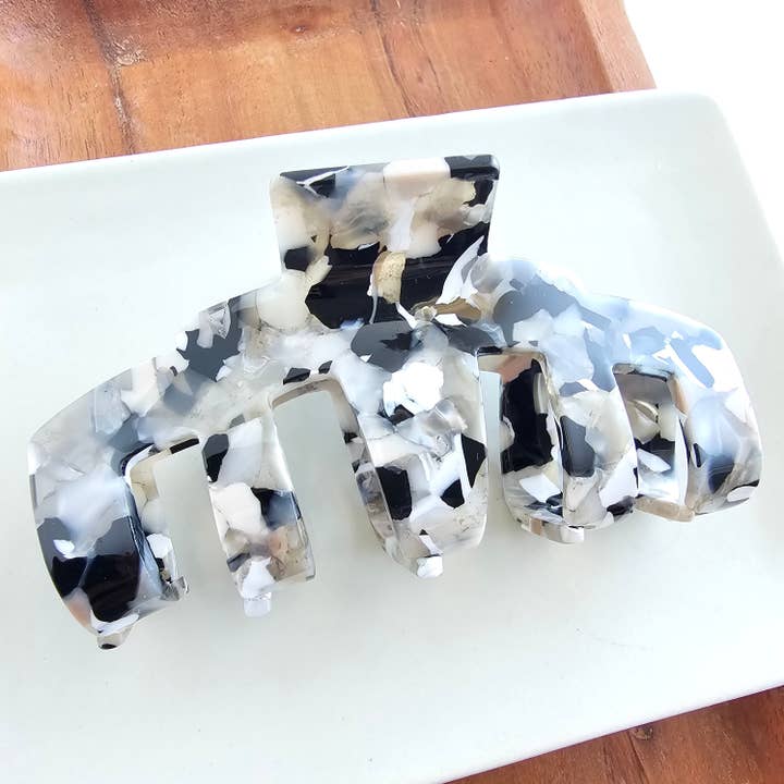 Spiffy & Splendid - Wholesale Hair Clip - Women's - Catherine Hair Claw - Ivory & Slate // Clip, Fall2