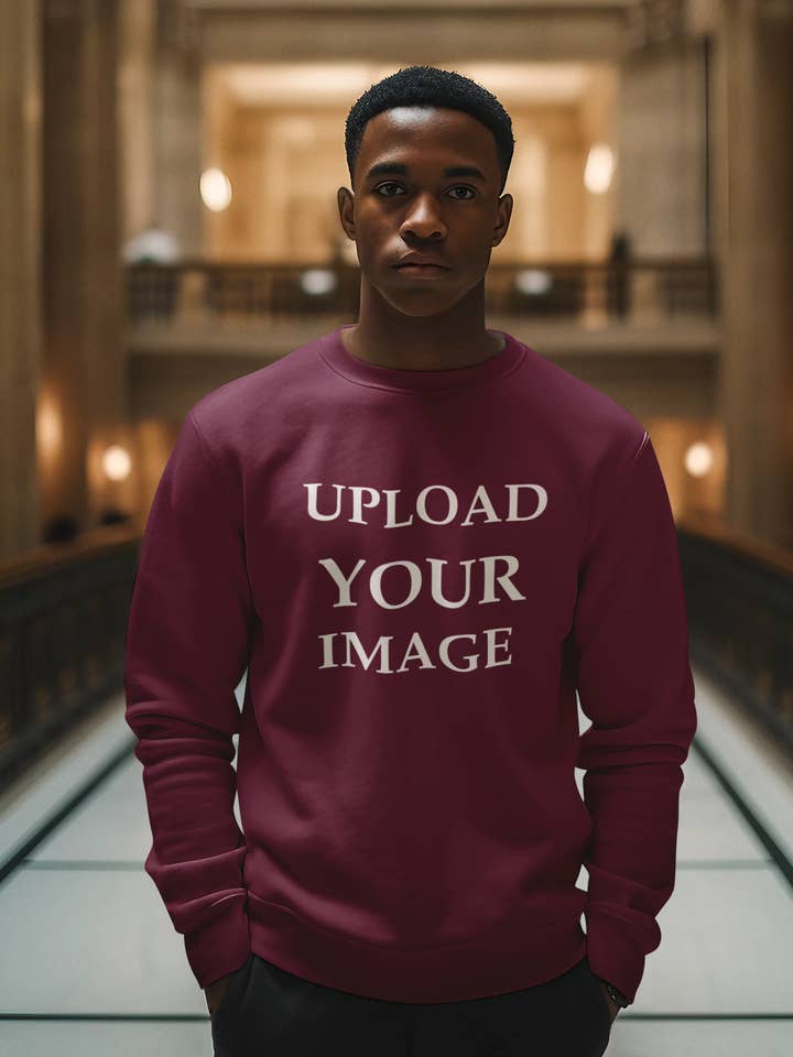 Gildan 18000 Maroon Crewneck Sweat Custom Print Service for wholesale by Tshirtplus