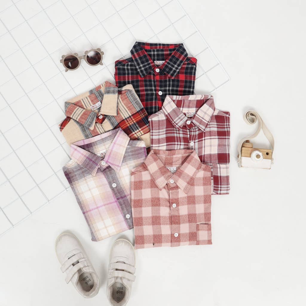 Kleine Tijntje - Wholesale Button Down Shirt - Kids - PEACHBELLO FLANEL1