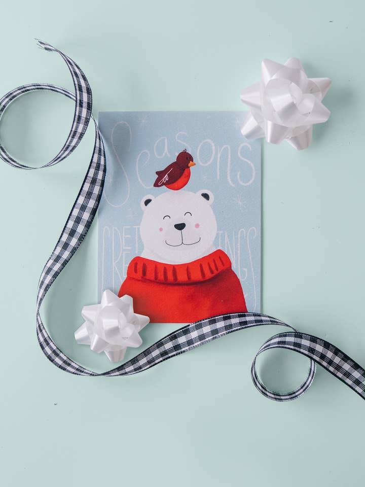 Joyeuses fêtes de fin d'année Polar Bear pour la vente par Golden Rabbit Co.
