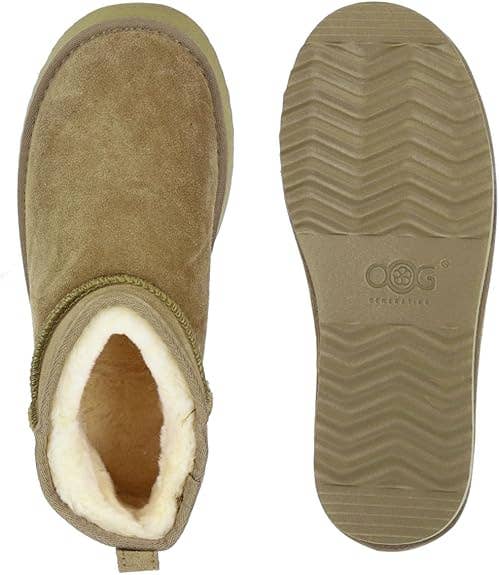 Vert OB5888 OOG Bottes en cuir pour femmes avec fourrure Teddy Vert en vente sur Faire3