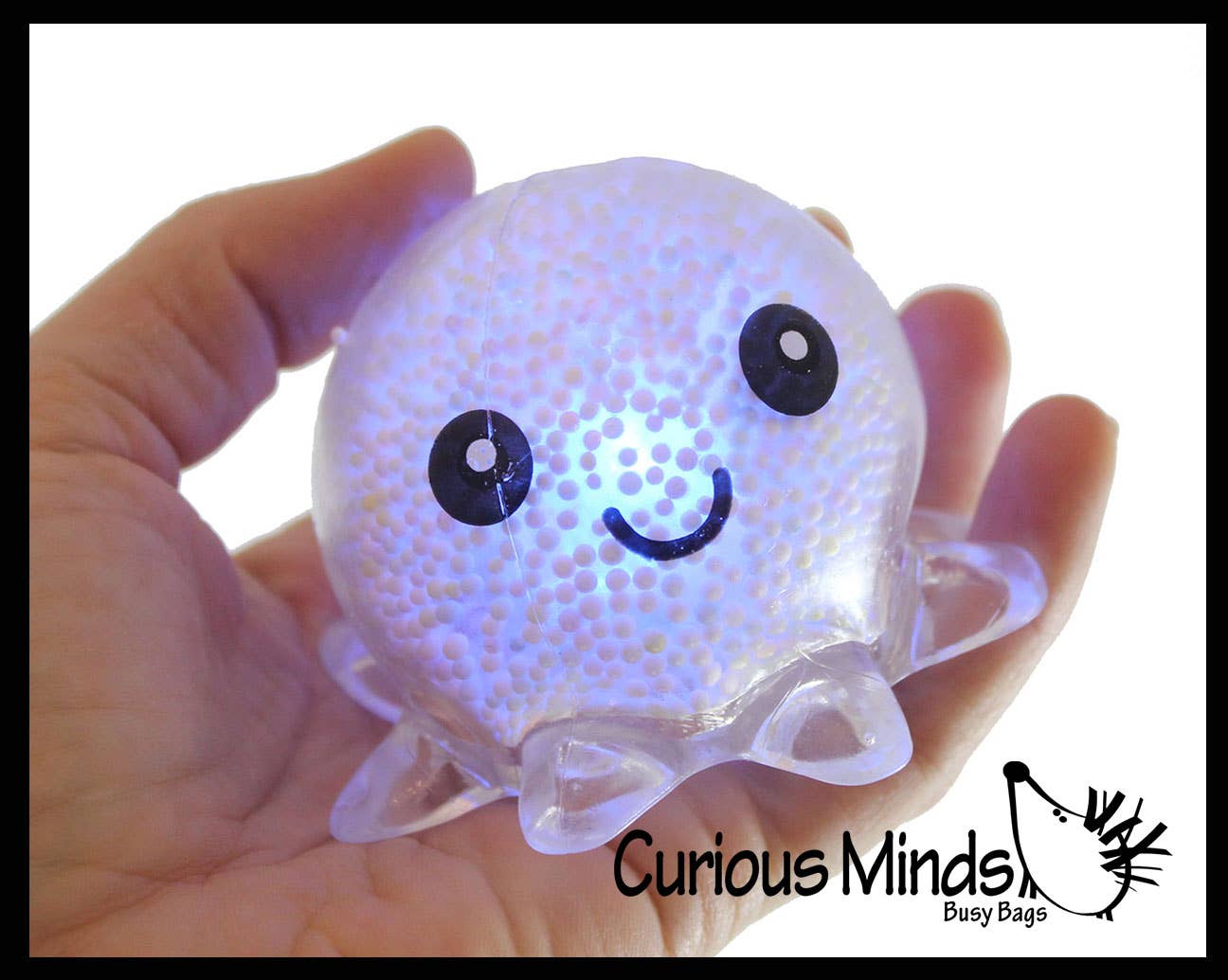 Curious Minds Toys – wholesale Fidget Toy - Barn – 1 Light Up Octopus - Luft och frigolit Bead Filled Squeeze7