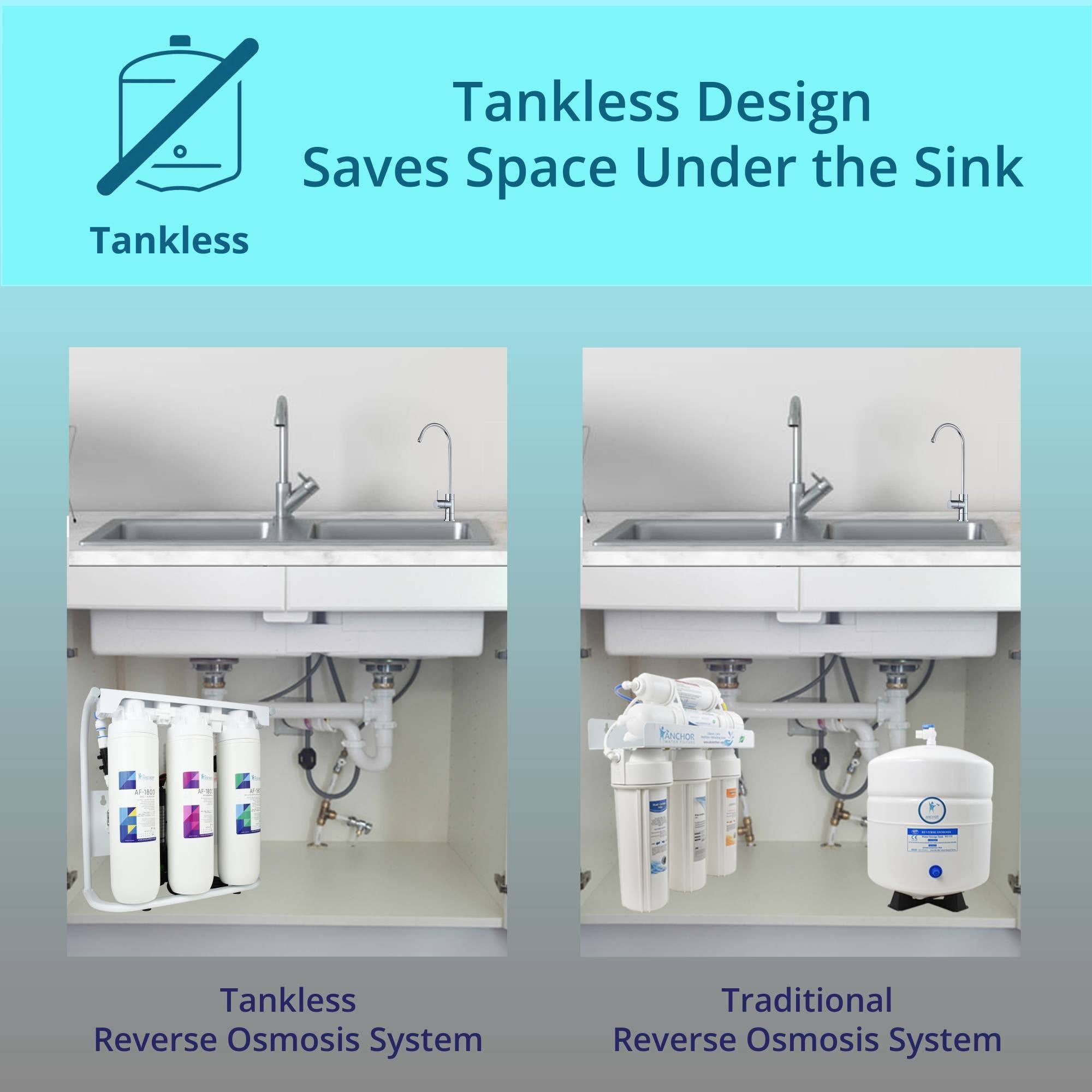 Anchor Water Filters - Wholesale Water Filter - Anchor EcoFlo Plus 800 GPD Alkaline Mineral pH+ Tankless Reverse Osmosis Water Purification Under Sink Filtration System2