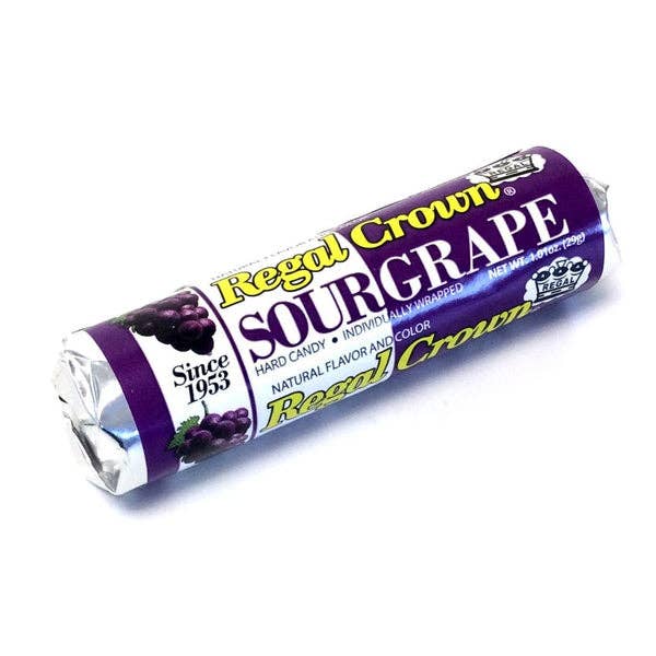 I Got Your Candy - Wholesale Hard Candy - Regal Crown Sour Grape Rolls 1.01oz - 24ct4