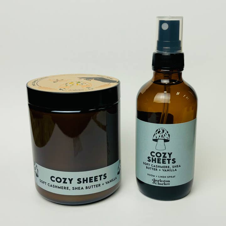 Charleston & Harlow Candle Co. - Wholesale Jar/Filled Candle - FALL Cozy Sheets -Cashmere, Shea Butter + Vanilla Soy Candle