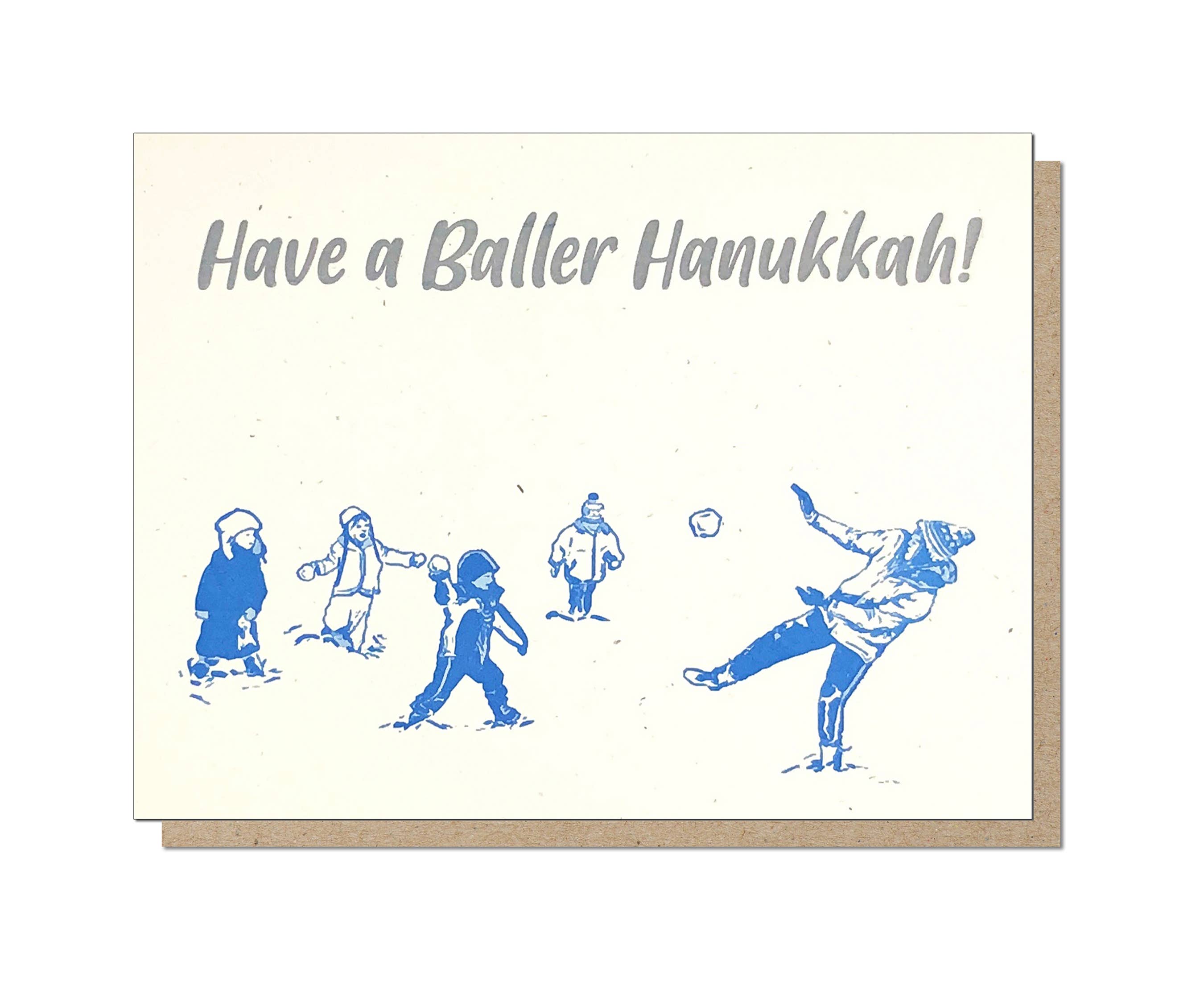 Guttersnipe Press Greetings - Wholesale Hanukkah Card - Baller Hanukkah Card0