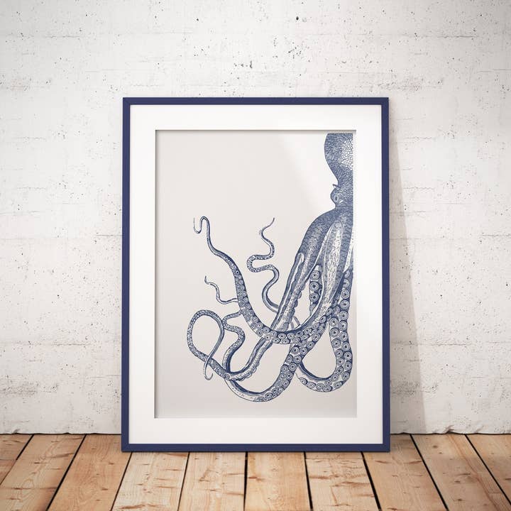 Curious Octopus Right side art print for wholesale by PRRINT!