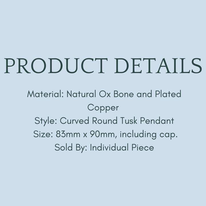 Only Beads - Wholesale Individual Charm/Pendant - Fishhook Crescent Pendant - Ox Bone Focal in White and Brown1