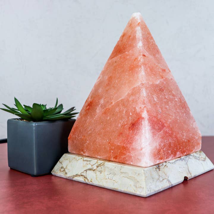 Himalayan Secrets - Wholesale Salt Lamp - Pyramid Shape Salt Lamp 7-8 lb MARBLE BASE