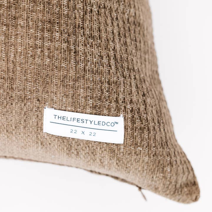 THELIFESTYLEDCO - Wholesale Throw/Decorative Pillow - Tobias Chenille Houndstooth Pillow - Olive - 2 Sizes2