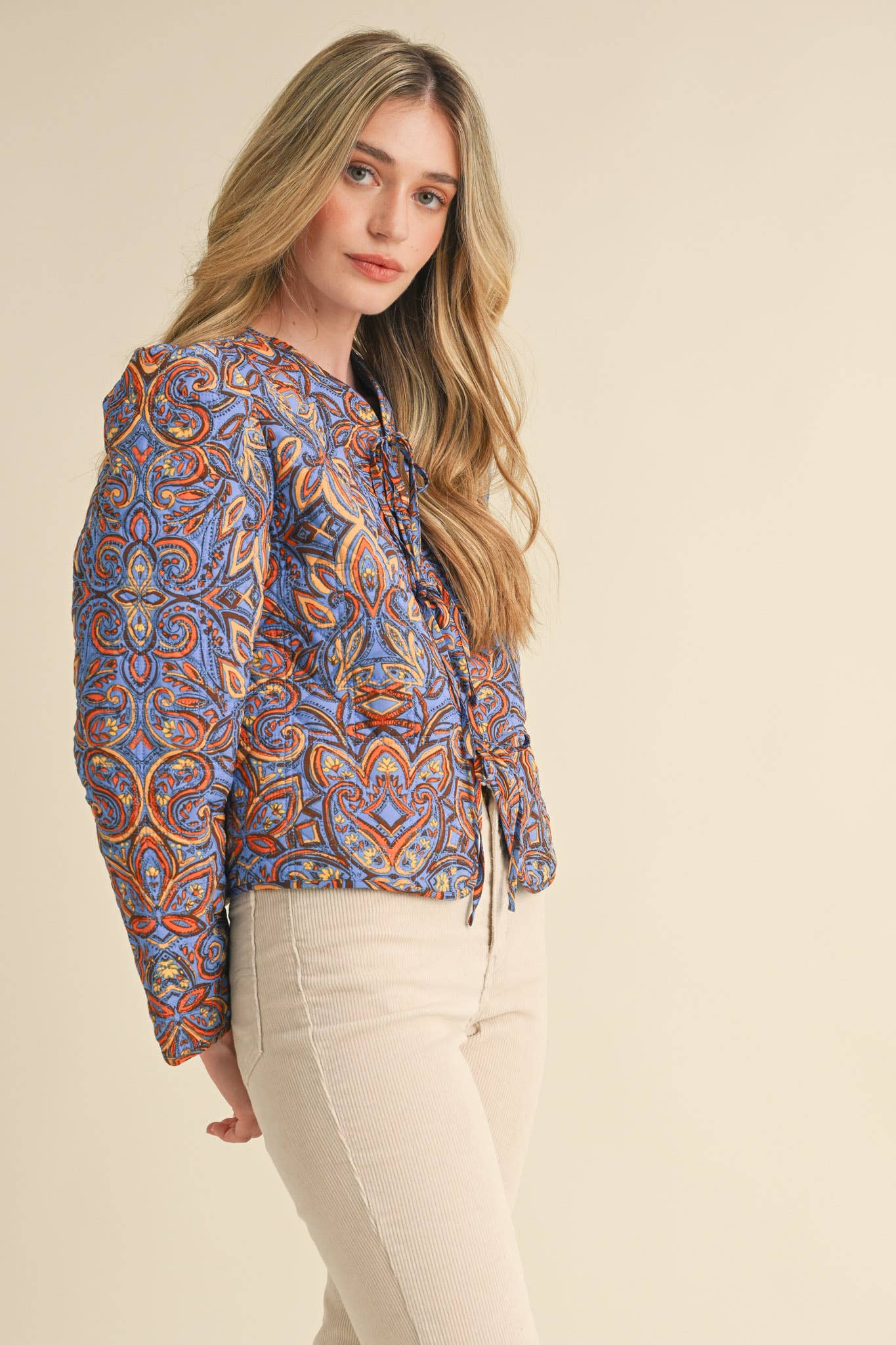 &MERCI - Wholesale Jacket - Women's - EXCLUSIVE PRINT QUILTED PAISLEY PRINT JACKET MJK363426