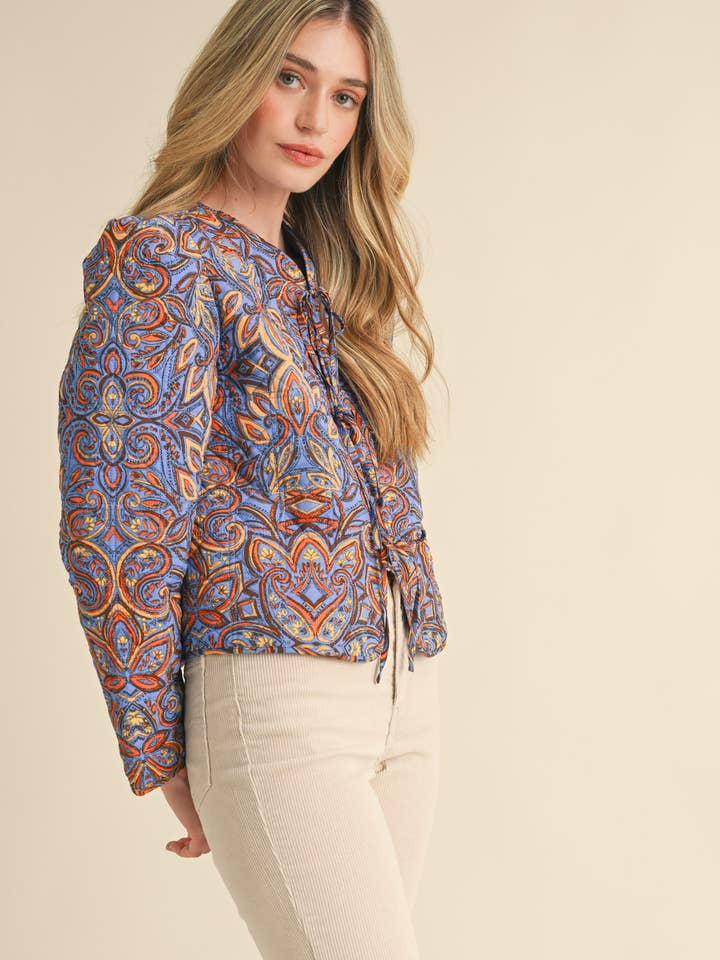 &MERCI - Wholesale Jacket - Women's - EXCLUSIVE PRINT QUILTED PAISLEY PRINT JACKET MJK363426