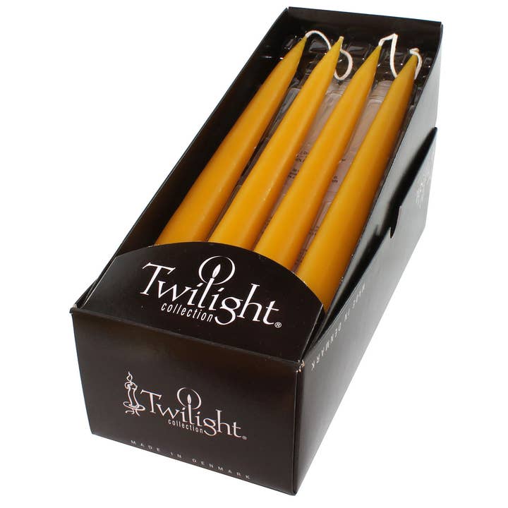 Twilight Collection - Wholesale Tapered Candle/Candlestick - Honey Danish Taper Candle | 12 Pack