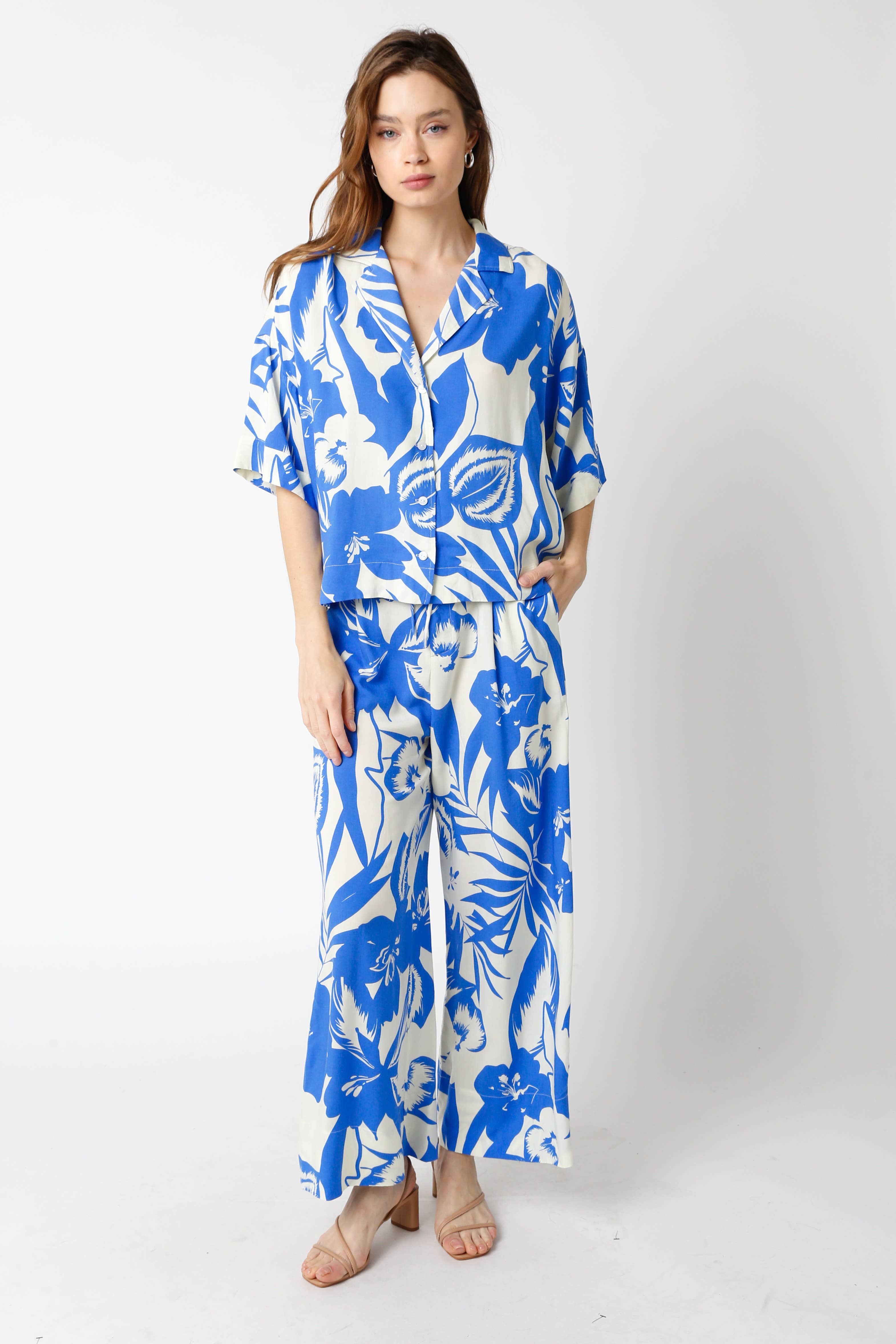 Crème blauw Lois Broek voor groothandel op Faire4