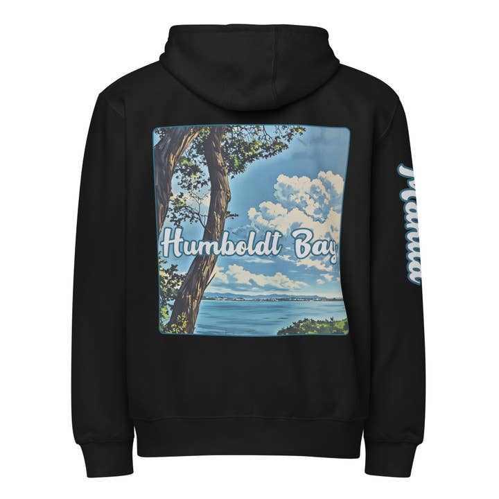 Humboldt Bay Manila Square Felpa con cappuccio premium con zip intera per la vendita all'ingrosso da parte di Humboldt Lost Coast Hoods
