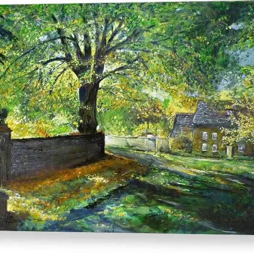 Cotswolds Lane sensommarkväll (Fotografisk färg) för wholesale av Lizzy Forrester Fine Art UK