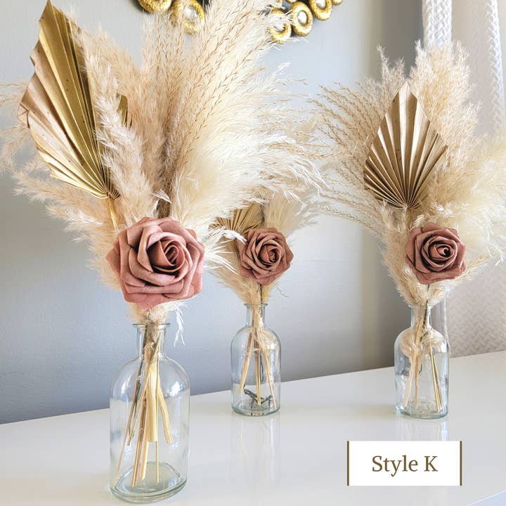 Pampas Design - Venta al por mayor Flores secas/prensadas - Centros de mesa para baby shower, Pink Pampas Grass