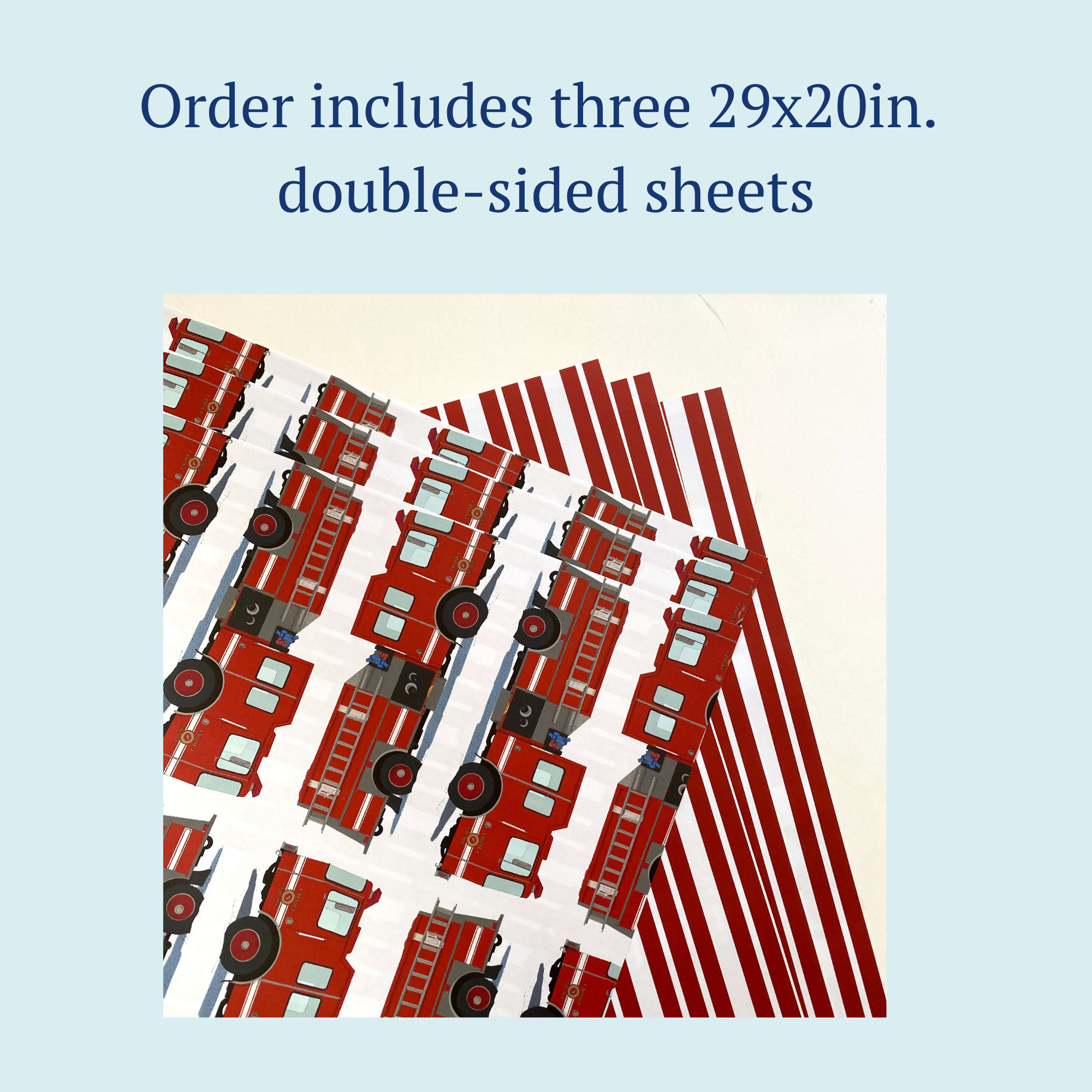 Ballard & Prescott - Wholesale Flat Wrap - Fire Truck Wrapping Paper7