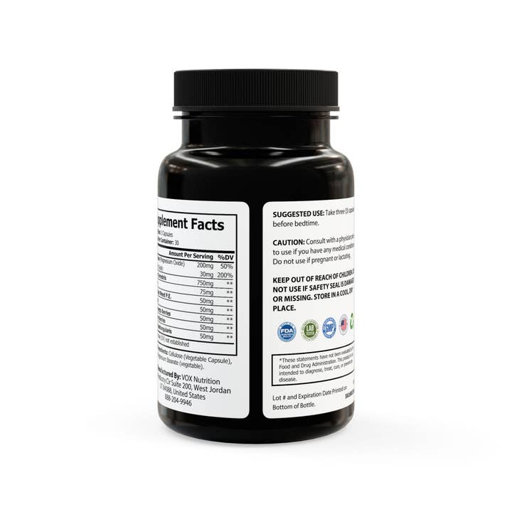 Black bottle cap Magnesium Zinc Supplement (90 Capsules) for wholesale on Faire3