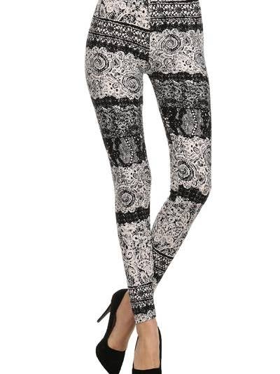 Sueded B/w New Lace Legging for wholesale by Flirty & Femme