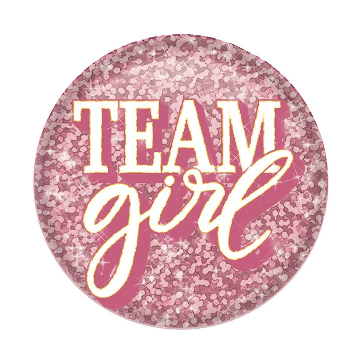 Pink Team Girl Button, 2" for wholesale by Beistle