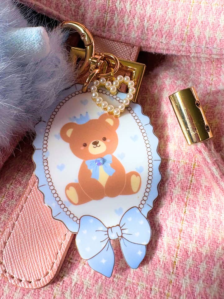 Charms de Bolsa de Urso de Pelúcia Azul Coquette do Dia dos Namorados por atacado de Cosmic lovely