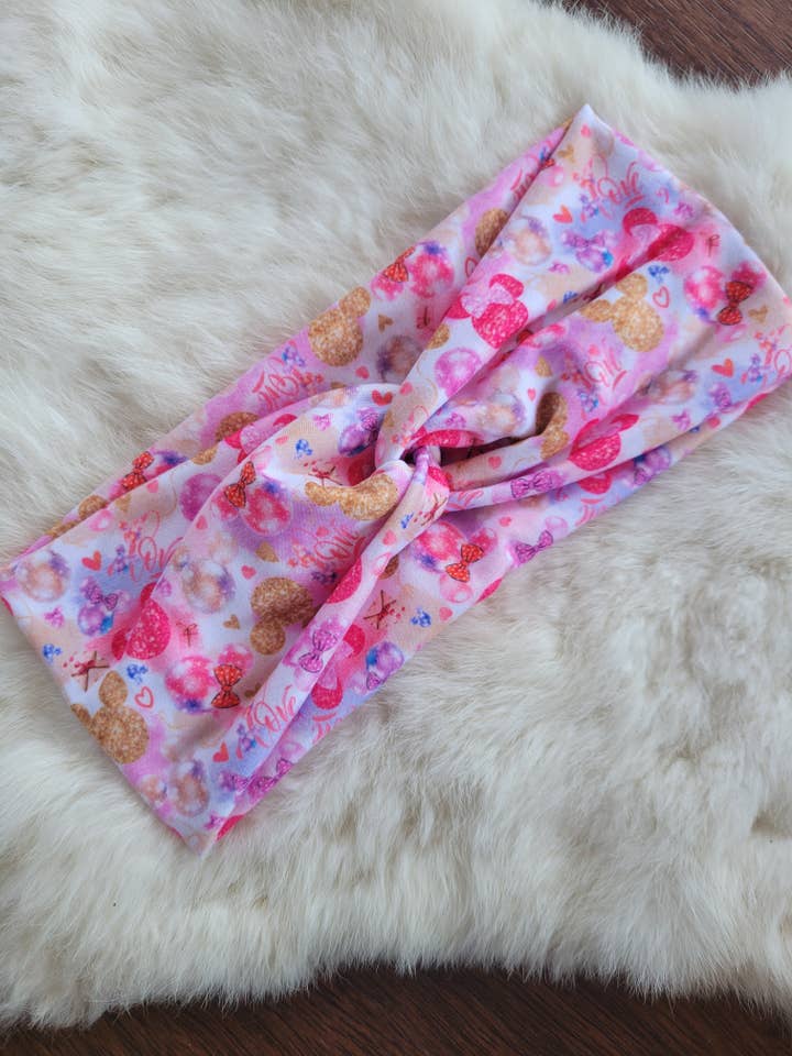 Pink Sparkle Mouse Ears Headband for wholesale by Sew fashionable headbands