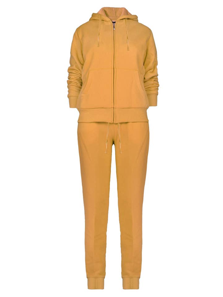 LeeHanTon - Wholesale Tracksuit - Women's - LeeHanTon Ladies Soft Sherpa Lined Track Suit Set