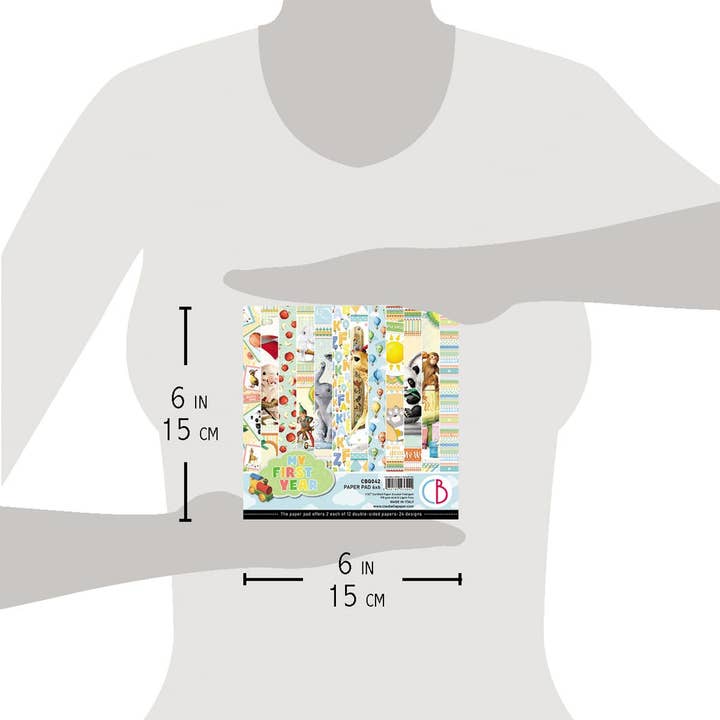 Ecstasy Crafts Distributing - Wholesale Notepad - Ciao Bella My First Year Paper Pad 6"x6" 24/Pkg4