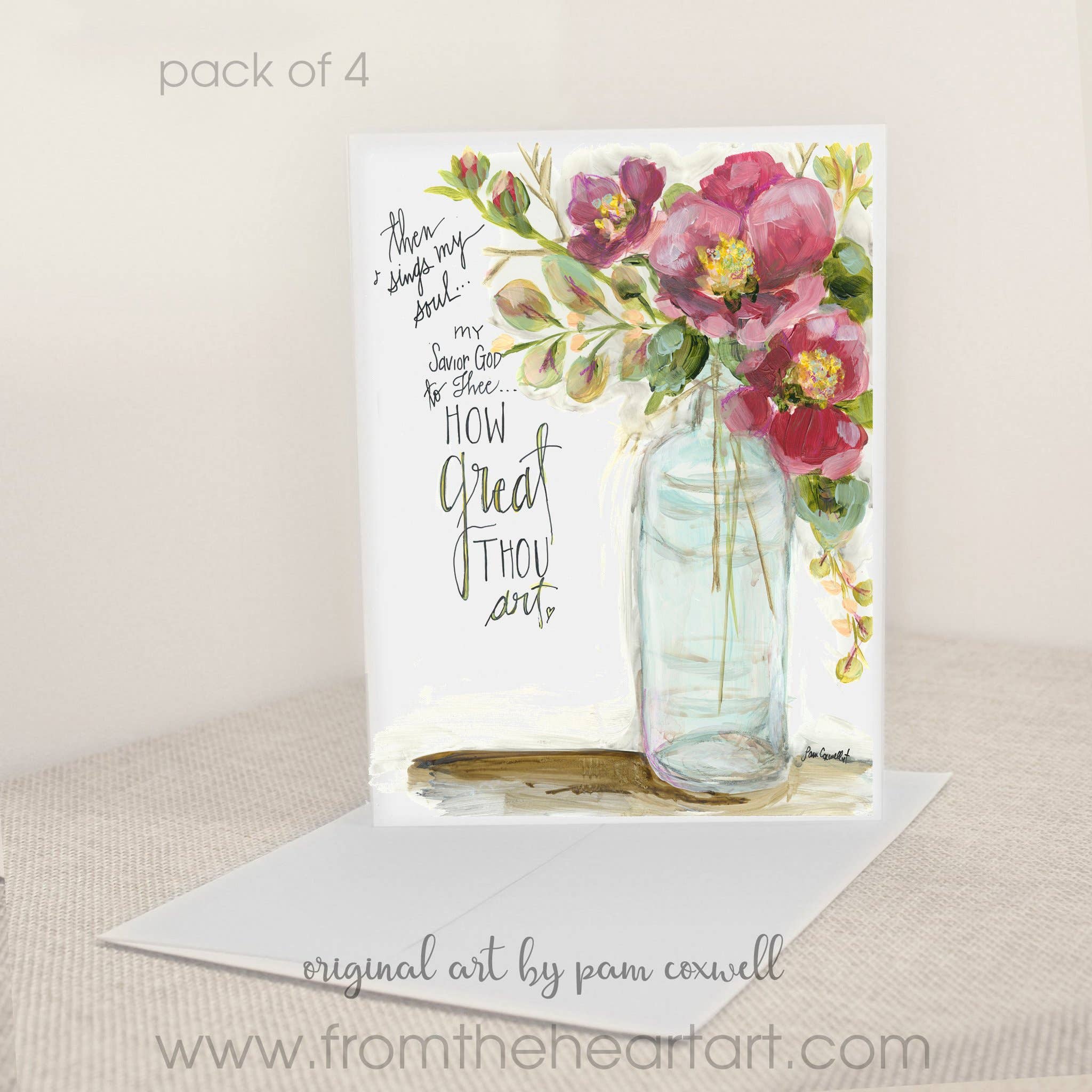 From The Heart Art - Wholesale Stationery/Notecard Set - Bottle & Camellia - Notecards1