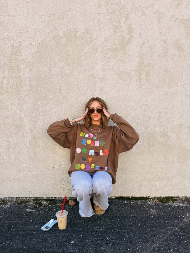 not gonna hold my horses sweatshirt - hanes / brown for wholesale by ETTA & EAST