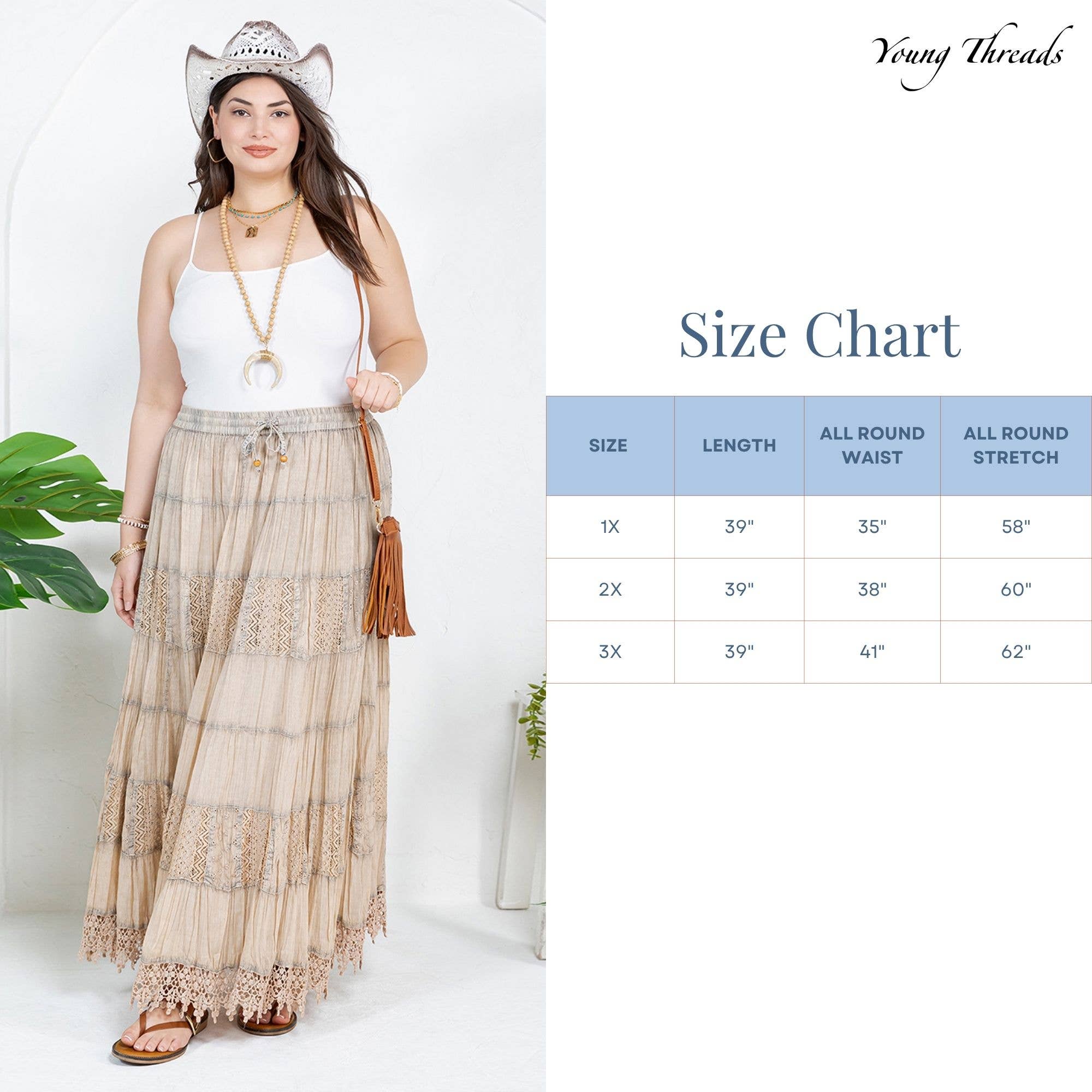 Young Threads - Wholesale Skirt - Women's - 7 Tiered Crinkle Lace Patchwork Skirt with Pocket5