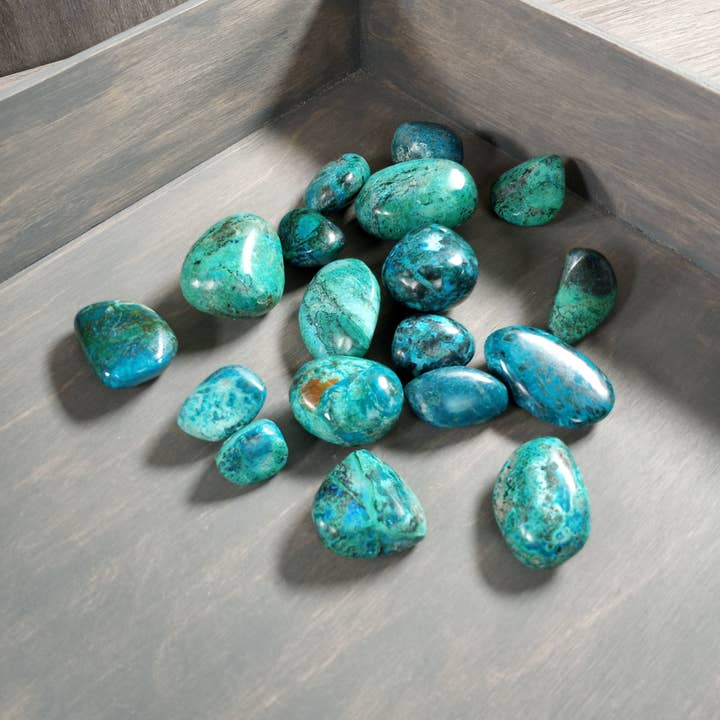 Keystone Crystals - Wholesale Spiritual Stone/Crystal - Chrysocolla Tumbled Stone - 1 lb Bulk Lot Premium Wholesale