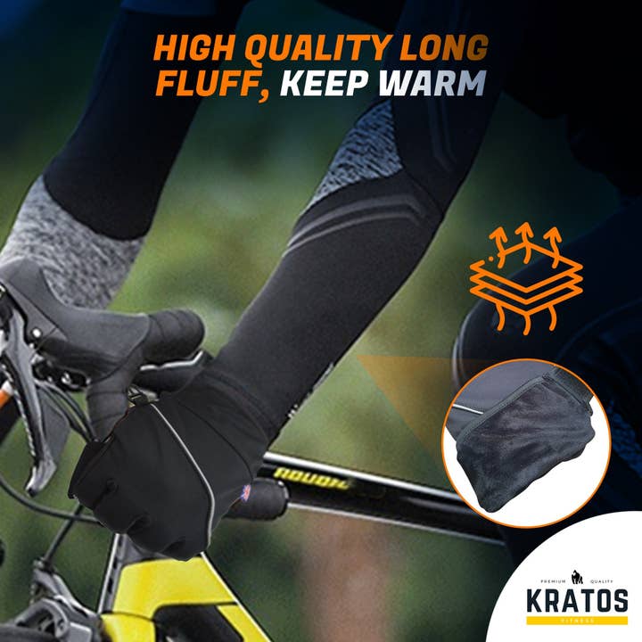Kratos – Großhandel Handschuhe – Unisex – Winddichte Winter-Fahrradhandschuhe, warm, rutschfest, gepolsterter Touchscreen, für kaltes Wetter, Radfahren, Wandern, MTB, für Herren und Damen3