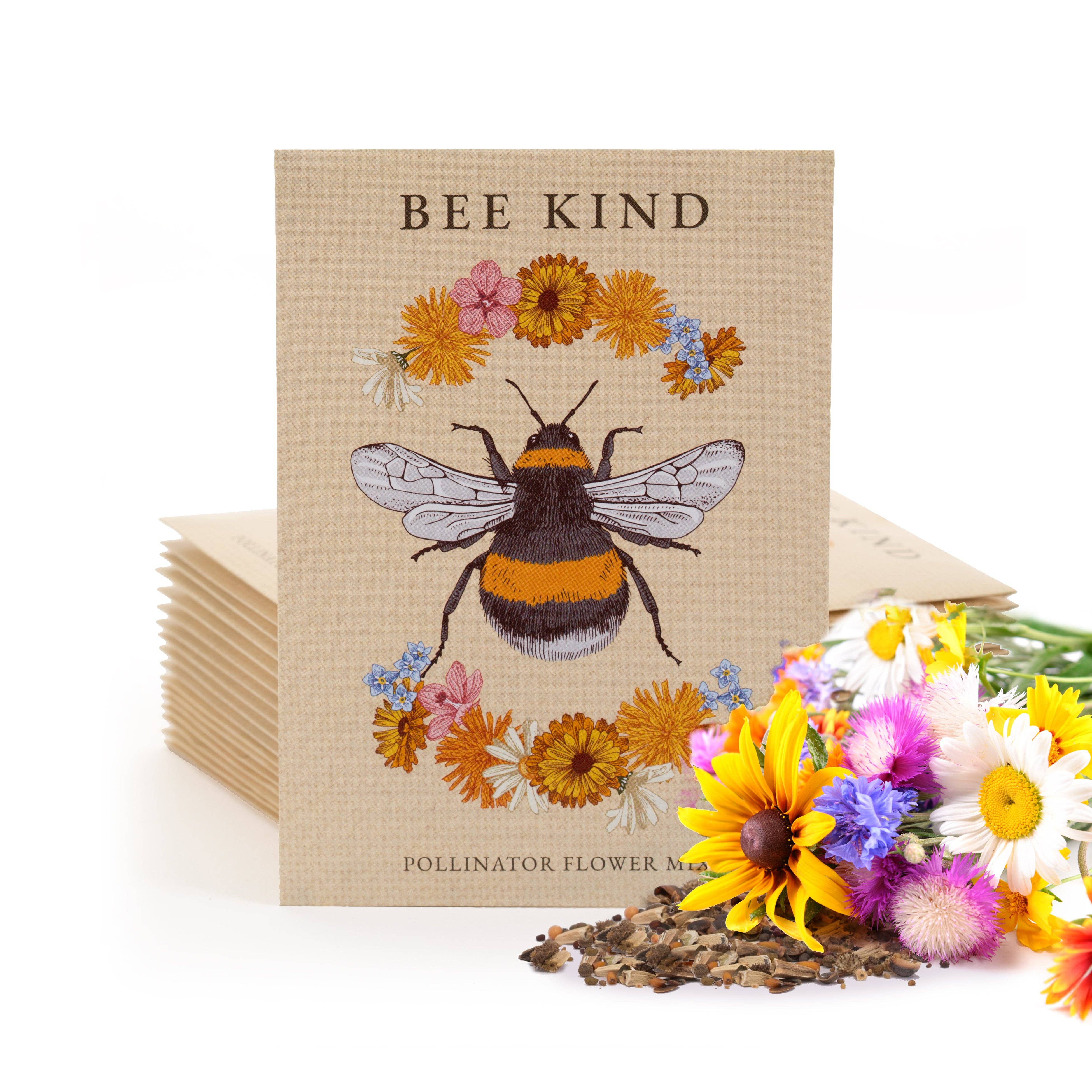 Bentley Seed Co. - Wholesale Plant Seeds - Bee Kind - Pollinator Wildflower Mix Seed Packets1
