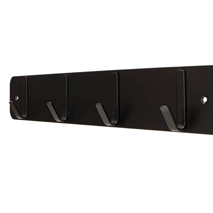 FH Traditional Wall Mounted Hook Rack with 4 Hooks – Black for wholesale by FantasHome
