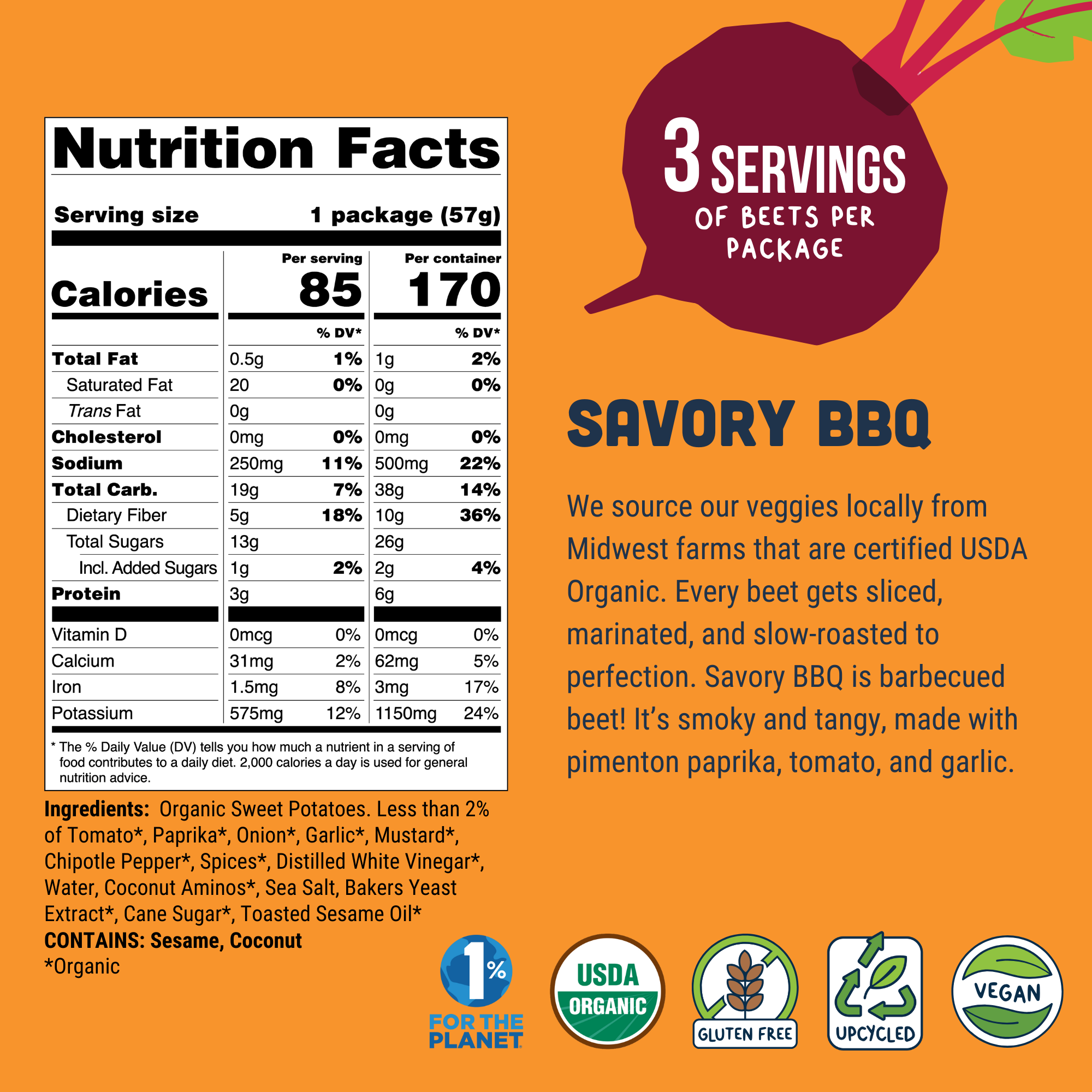 Theo's Plant-Based – Großhandel Trockenfleisch – Beet Jerky Pikantes BBQ4