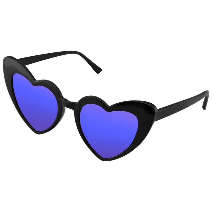 Emblem Eyewear – wholesale Sunglasses – Women's – Oversize Cat Eye Heart Shape Mirrored Lens Sunglasses8