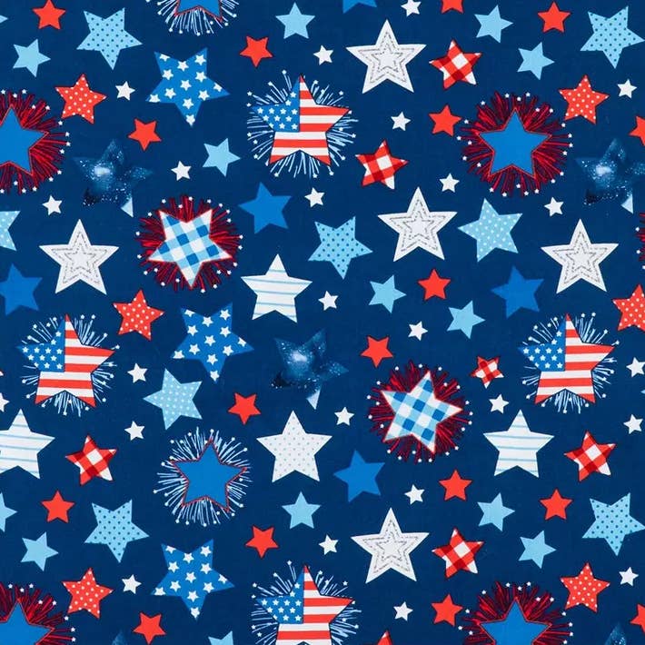 BibbyBubby - Wholesale Pet Bandana - Dog - Patterned Stars Dog Bandana (USA, Patriotic, 4th of July)