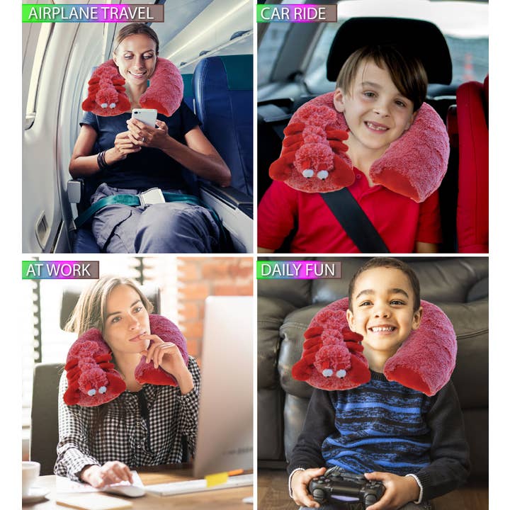 Cota Global – Peluche - Crianças e bebés por atacado – Almofada de Pescoço Super Macia - Lagosta Vermelha2