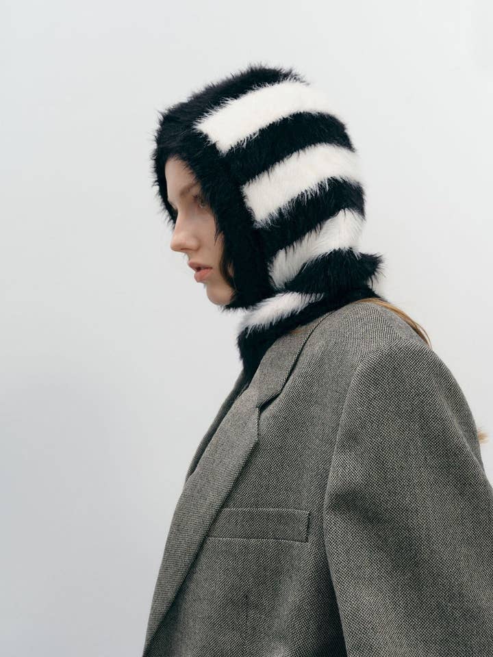 Faux Mink Fur Balaclava Knit Hat for wholesale by VividLux