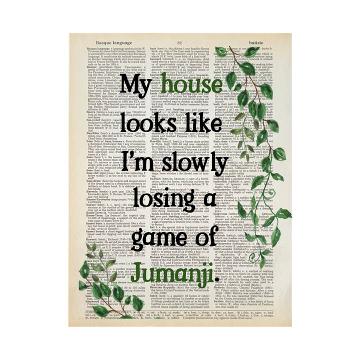 My house Jumanji | Dictionary Print | Vintage Book Art for wholesale by Bookish Birds