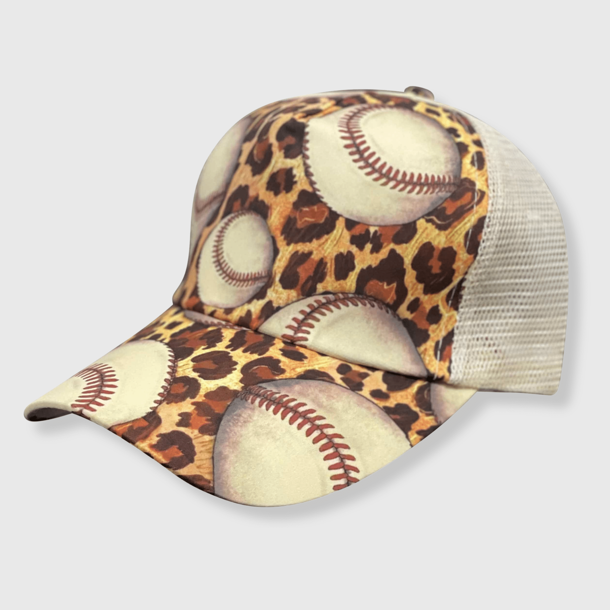ILTEX Apparel - Wholesale Ponytail Cap - Women's - Baseball Cheetah Cap0