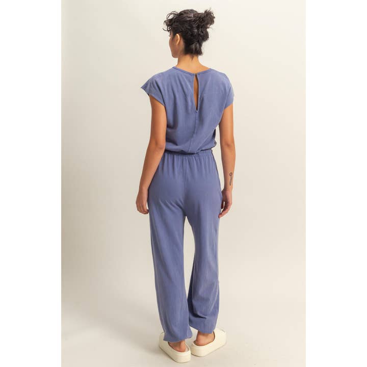 HYFVE - Wholesale Jumpsuit - Women's - DZ24C619-Short Sleeve Casual Jumpsuit