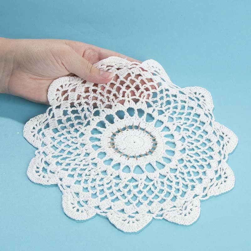 Factory Direct Craft - Wholesale Doily - 10" Metallic Cream Cotton Crocheted - Select Gold or Silver2