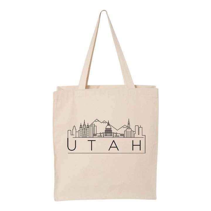 Skyline Utah Tote Bag for wholesale by Lucky Luna Apparel