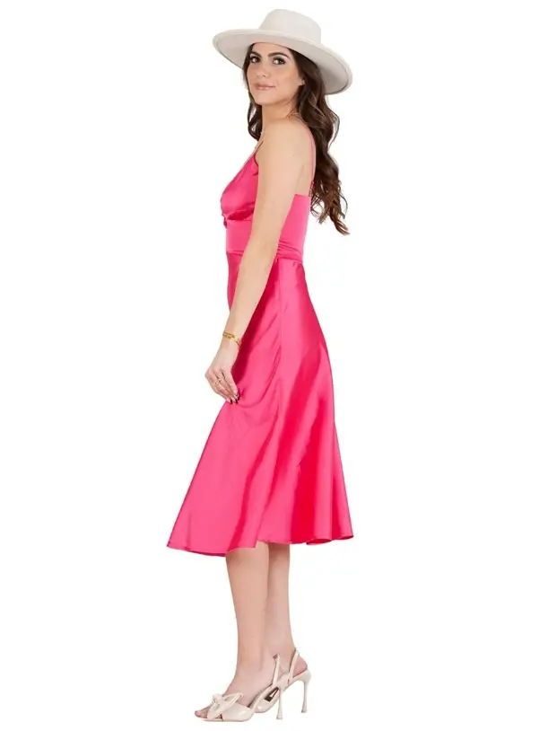 Lucca Couture - Vente Robe – femme - Robe nuisette midi en satin Pré-automne6